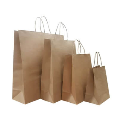 brown paper bags ordered by size